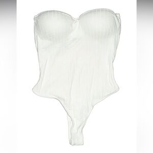 JLUXLABEL Cream Ribbed Bodysuit